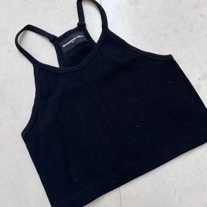 Shadow Hill Black Ribbed Racerback Sports Bra